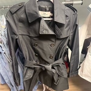 Coach Women's Charcoal Double-Breasted Trench Coat